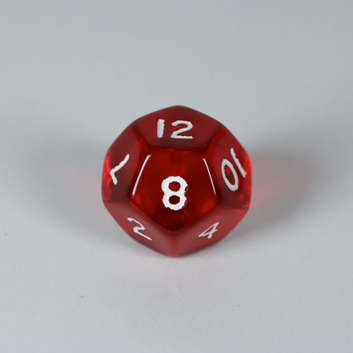 Gem Red D12 Dice - Ivory Game Maker